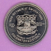 1989 Coldwater Ontario Trade Token or Trade Dollar Lions Logo Crest NBS - £4.70 GBP