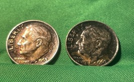 Two 1963 Roosevelt Dimes RF Naturally Toned Brilliant Coins - $14.90