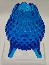 Vintage FENTON Art Glass - HOBNAIL (COLONIAL) BLUE Three Footed Egg Shap... - $14.29