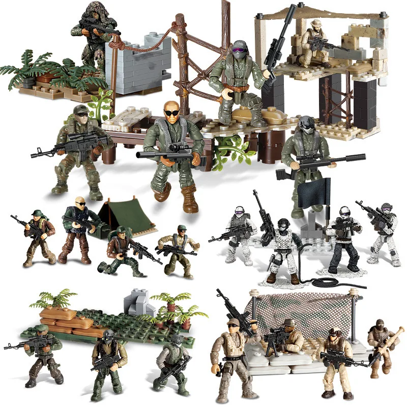Mega Bloks Military PUBG Battlegrounds SWAT Soliders Action Figures Army WW2 - $15.98 - $17.18