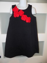 Hanna Andersson Black W/ Red Flowers Dress Size 110 (5) Girl&#39;s EUC - £17.89 GBP