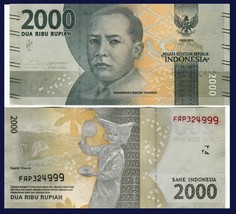 Indonesia P155, 2000 Rupiah, Thamrin / dancer with plates 2016 UNC see U... - £1.15 GBP