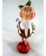 Debra Schoch Plum Pudding 8&quot; Figurine Christmas Folk Art Paper Mache - $69.29