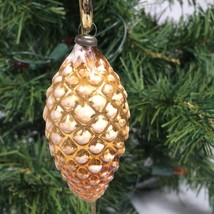 blown glass Christmas Pinecone Ornament Vintage collectible secret santa... - $37.55