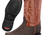 Kids Unisex Genuine Leather Western Wear Boots Cognac Square Toe Botas - £44.06 GBP