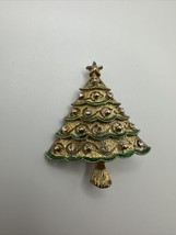 Vintage Eisenberg Ice Rhinestone Christmas Tree Brooch - £23.87 GBP