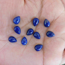 Gtl certified pear 5x8 mm lapis lazuli gemstone desseré wholesale lot 100 pieces - £29.91 GBP