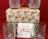 4 Princess House Fantasia Poinsettia 9 oz Crystal Beverage Mug Set #516 USA - £27.18 GBP