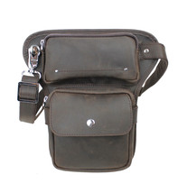 Vagarant Traveler Full Grain Leather Waist Leg Sport Bag LW10.DB - $109.00