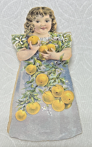1895 Barbour&#39;s Irish Flax Thread Die Cut Stand Up Paper Doll Oranges Tra... - $305.26 MXN