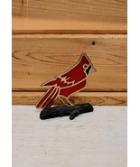 Vintage Faux Stained Glass Cardinal Bird Figurine - $32.57 CAD