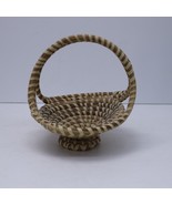 Vintage Gullah Sweetgrass Round Basket w/ Handle - $62.55 CAD