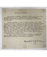 Herschel V. Johnson (d. 1966) Autographed Signed Vintage Signature Sheet... - €42,89 EUR