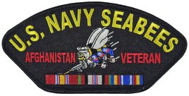 U.S. Navy Seabees Afghanistan Veteran with BEE and Service Ribbons Patch - Great - £10.24 GBP