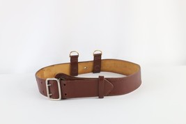 Vtg 60s 70s Mens 32 Distressed Sterling Silver Buckle Leather Tool Belt Brown - £157.74 GBP