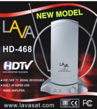 Hdtv INDOOR/OUTDOOR Tv Antenna Lava HD-468 VHF/UHF/FM, Low Noise Amplifier,White - £30.55 GBP