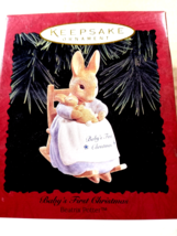 VTG 1996 NIB Hallmark&#39; Baby&#39;s First Christmas, Beatrix Potter&quot;Porcelain Ornament - £7.12 GBP