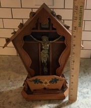 Antique Vtg Church Altar Cross Crucifix 12”H Jesus Ave Maria De Gounod Musical - $122.50