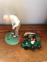 Lot of Hallmark Arnold Palmer Golfer &amp; Kurt S. Adler Snowman in GOLF Cart Resin  - £10.28 GBP