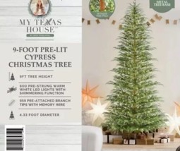 NEW MY TEXAS HOUSE  9ft PRE-LIT TWINKLE LED CYPRESS ARTIFICIAL CHRISTMAS... - £458.38 GBP