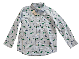 Childrens Place 5T Shirt Boys Christmas Button Down Blue Dinosaurs NEW - £14.56 GBP