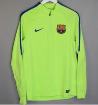 Nike Barcelona 1/4 Zip Drill Training Top Sz L Volt Green Soccer.  80892... - $43.65