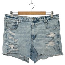American Eagle Shorts Womens 18 Blue Hi Shortie Light Wash Cut Off Festival - $21.77