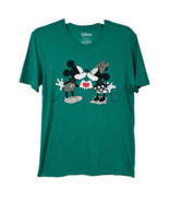 Mickey &amp; Minnie Kissing Mens Disney Graphic T-Shirt Short Sleeve Crew Gr... - £20.86 GBP