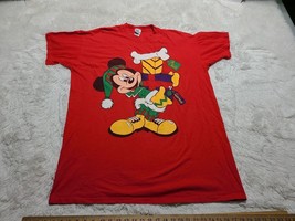 Single Stitch Mickey Mouse Shirt Minnie Pluto Presents XMAS OSFA XL/XXL ... - £15.39 GBP