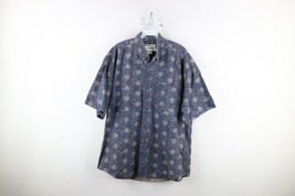 Vtg 90s Streetwear Mens Large Faded Stonewash Baggy Fit Collared Button Shirt - £35.79 GBP