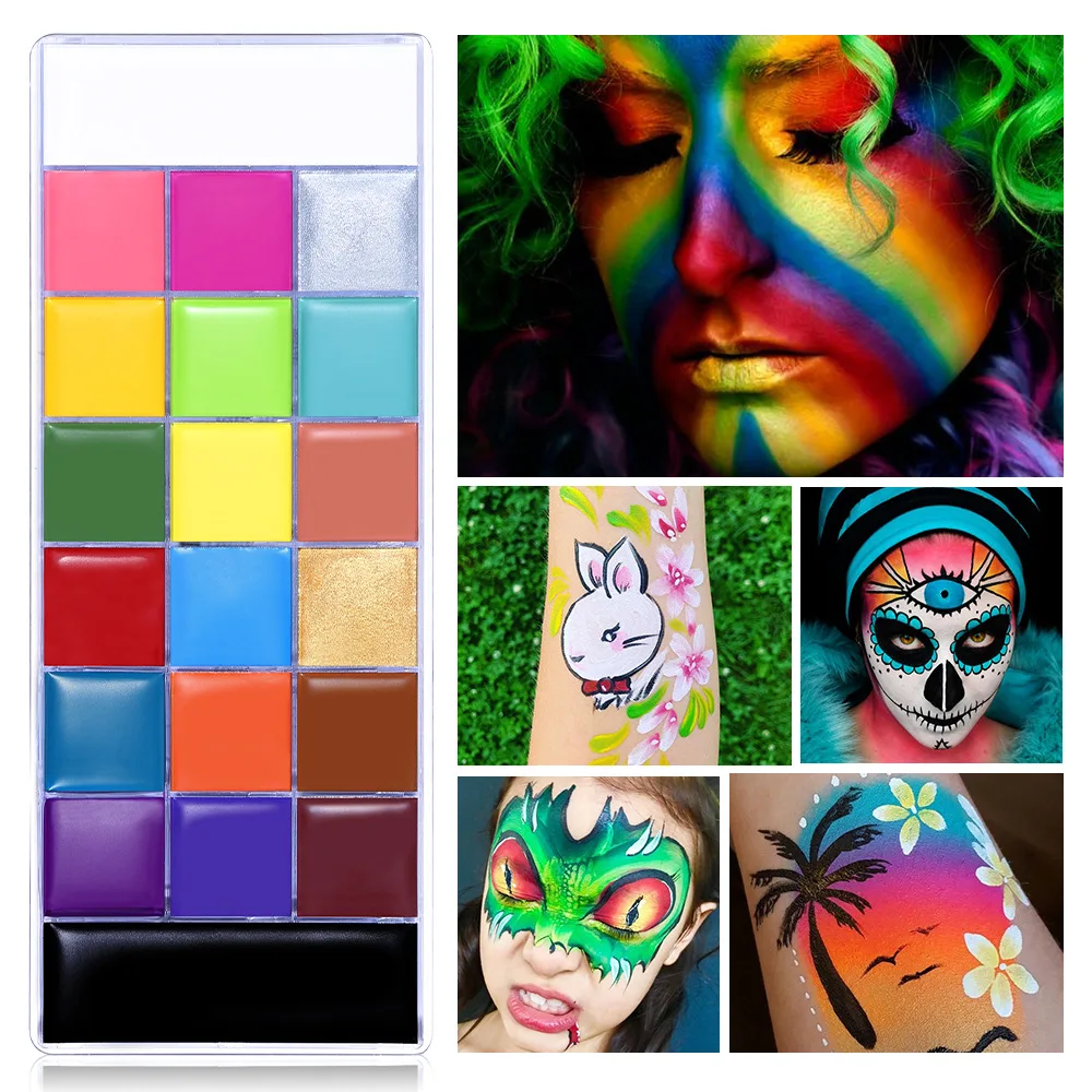 Play UCANBE 20 Colors Face Body Painting  Safe Play Flash Tattoo Painting Art Ha - £43.03 GBP