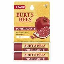 Burt&#39;s Bees 100% Natural Moisturizing Lip Balm, Pomegranate, 2 Count.. - £15.81 GBP