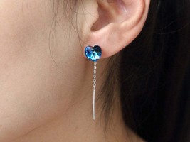 Crystal Earrings, 925 Sterling Silver, Crystal, Earring, Drop Earrings, Gemstone - £14.87 GBP