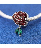 925 Sterling silver Sparkling Rose in Bloom Charm 793201C02 - $26.89 CAD