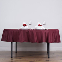Burgundy Round 70&quot;&quot; Polyester Tablecloth Wedding Catering Kitchen Linens Ceremon - £13.58 GBP