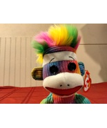 Ty Beanie Babies Rainbow The Colorful Sock Monkey With Funny Hair (Butto... - £10.26 GBP