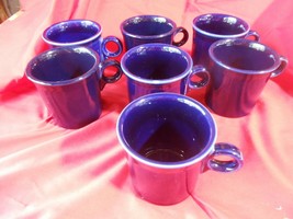 Great Fiesta &quot;Dark Blue&quot; Set Of 7 Coffee Mugs - £25.30 GBP