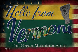 Hello From Vermont Novelty Metal Postcard - $15.95