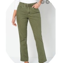 Christopher &amp; Banks Olive Green Relaxed Fit High Rise Jeans New With Tags - £23.18 GBP