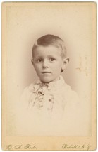 Circa 1880&#39;S Cabinet Card Adorable Young Boy Cute Outfit  D.A. Foote Wolcott, NY - £7.48 GBP