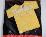 NEW Vintage 1988 Hanes Men&#39;s Pocket T-Shirt Yellow X Large XL - $19.35