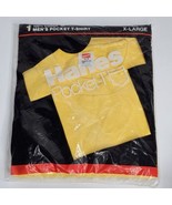 NEW Vintage 1988 Hanes Men&#39;s Pocket T-Shirt Yellow X Large XL - £15.13 GBP