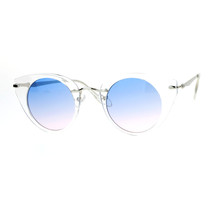 Womens Fashion Sunglasses Round Cateye Clear Frame Ombre Gradient Lens - £8.66 GBP+