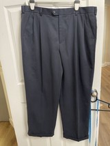 Izod Men&#39;s Flat Front Navy Blue XFG Khaki Pants 40x30 Polyester Blend Golf - £10.59 GBP