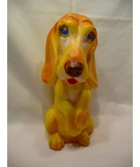 Vintage 8&quot; Plastic Basset Hound Dog Squeaker Toy - not working - $33.50 CAD