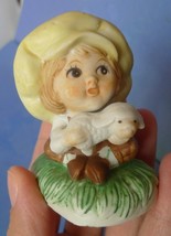 Old Collectibles Cute Bisque Figurine Child Girl Boy with Lamb sheep lefton - £9.90 GBP