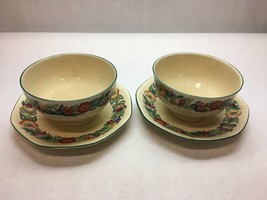 VINTAGE Masons IRONSTONE China NELL Gwyn SET OF 2 Ice CREAM Bowls SAUCERS - £32.20 GBP