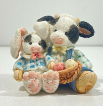 Vtg Happy Easter To Moo Marys Moo Moos Cow Figurine 1994 Enesco 104892 - $13.50