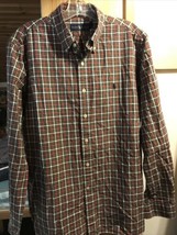Ralph Lauren Mens 16.5 42 Red Green Plaid Long Sleeve Button Down Cotton... - $9.90