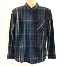 Levis Vintage Mens Blue Plaid Button Front Shirt Large Front Pocket Cott... - £19.46 GBP